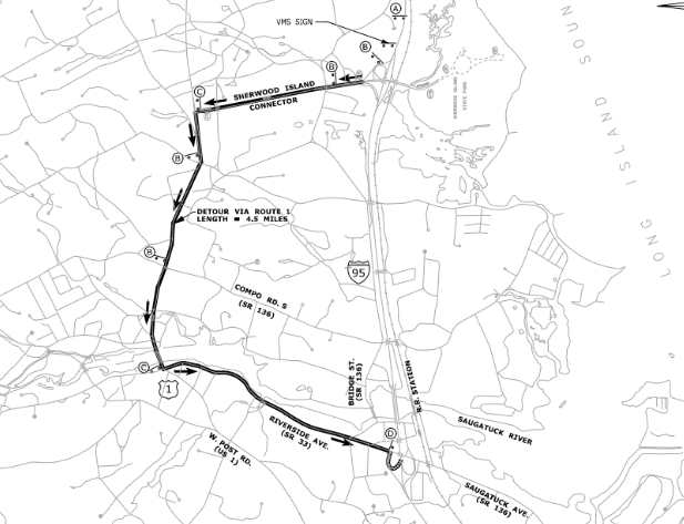 The DOT's detour map.