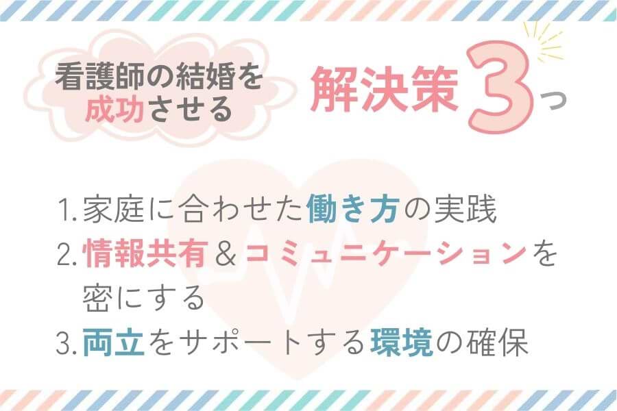 看護師との結婚を成功させる3つの解決策の図解