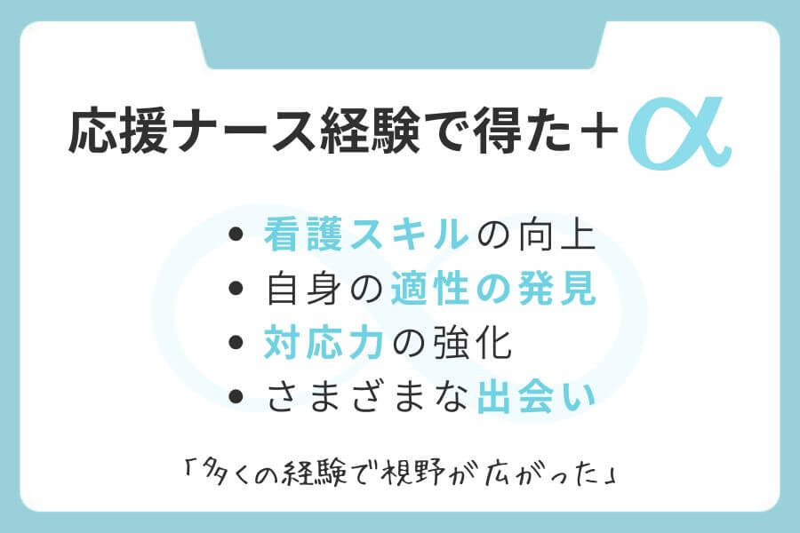 応援ナース経験で得た4つのことの図解