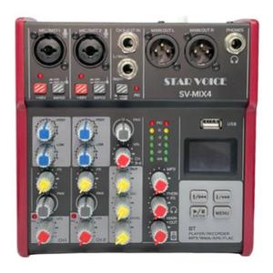 SV-MIX4 מיקסר 4 ערוצים הכולל נגן MP3, בלוטות׳ ואפקט אקו של JADE