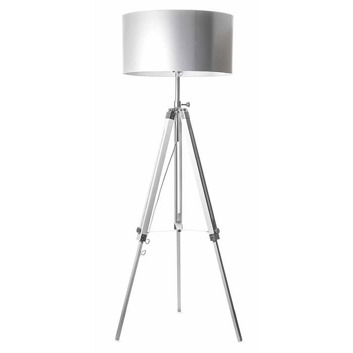 Vloerlamp wit/chroom 1-lichts "Jewel" 150cm hoogte