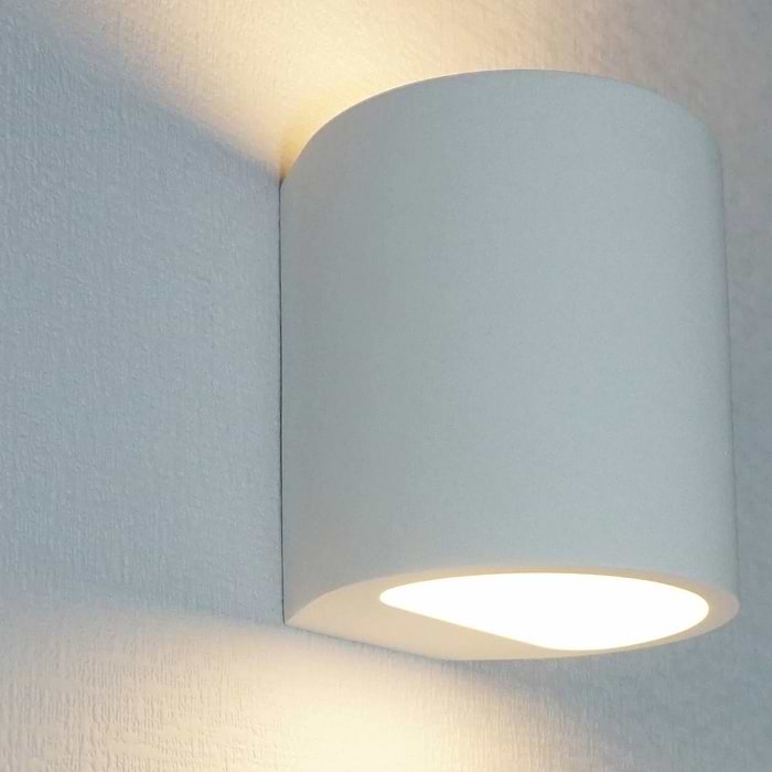 Wandlamp gips 1-lichts "Plaster" rond 10