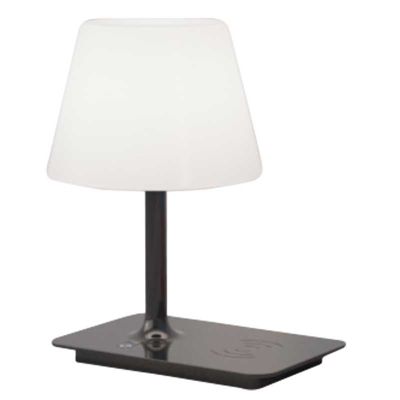 verlichten conversie Opblazen Moderne tafellamp en buitenlamp met draadloze oplader, 1-lichts, zwart,  Indy, ETH - 05-9713-30 - Webo Verlichting