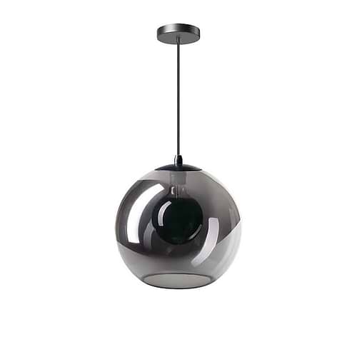Hanglamp Orb -armatuur zwart -glas smoke -1-lichts -lengte 30 cm -Expo Trading Holland