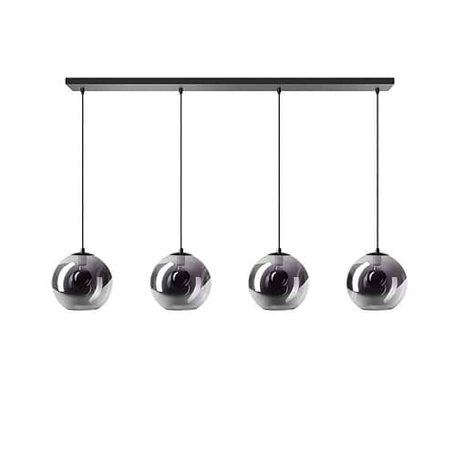 Hanglamp Orb -armatuur zwart -glas smoke -4-lichts -Expo Trading Holland