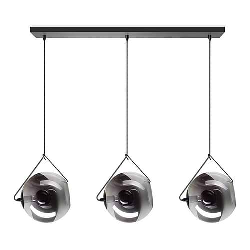 Hanglamp Orb -armatuur zwart -glas smoke -3-lichts -Expo Trading Holland