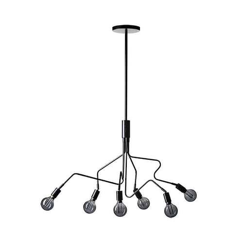 Moderne hanglamp Viper -zwart -6-lichts -Expo Trading Holland