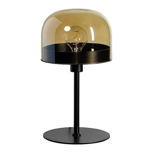 Moderne tafellamp - armatuur zwart glas amber - 1-lichts - Dopp - ETH - Expo Trading Holland