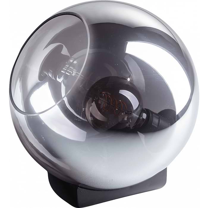 Tafellamp Orb -armatuur zwart -glas smoke -hoogte 31 cm -1-lichts -Expo Trading Holland