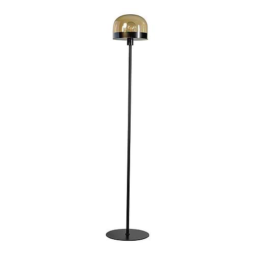 Moderne vloerlamp - armatuur zwart glas amber - 1-lichts - Dopp - ETH - Expo Trading Holland