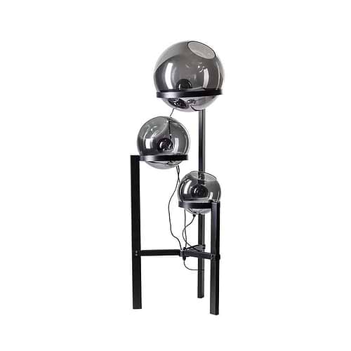 Vloerlamp Orb -armatuur zwart -glas smoke -hoogte 140 cm -3-lichts -Expo Trading Holland