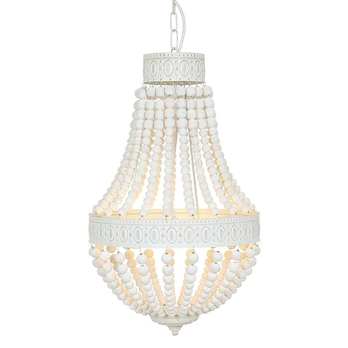 Hanglamp 3-lichts 40cm wood - wit - Ella - Mexlite