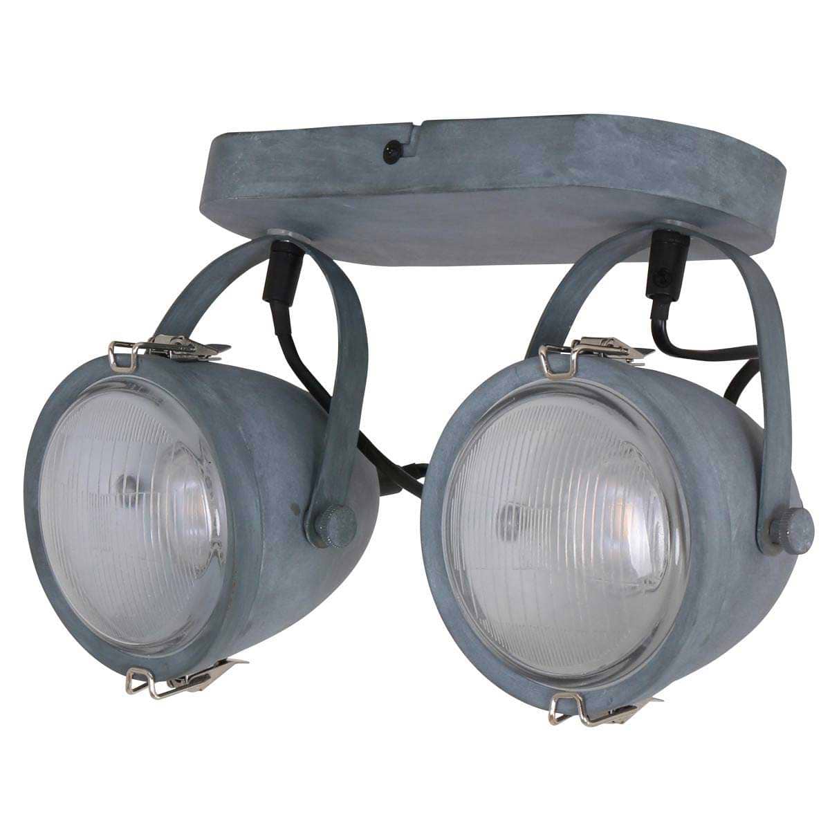 Onderscheiden Merg Delegatie Industriële plafondlamp 2-lichts spot, grijs, Paco, MEXLITE, 1312GR,  industrielamp, industriële plafondlamp, plafondspots, plafondlamp,  landelijk, industrieel, Mexlite - 1312GR - Webo Verlichting