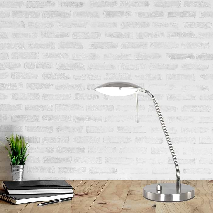 Bureaulamp - leeslamp - tafellamp - 1-lichts LED - staal - Eloi - MEXLITE - 1315ST - tafellamp- klassiek- modern- Mexlite
