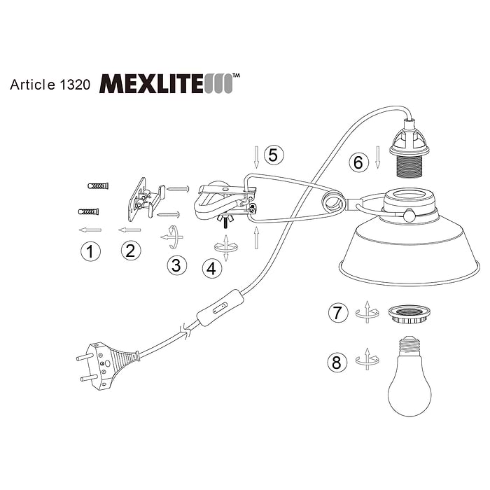 Wandlamp 1-lichtsclip MEXLITE STEINHAUER - 1320W - Wandlamp- Mexlite- Mexlite- Trendy- Wit  -
