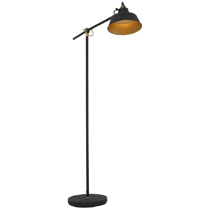 Industriële vloerlamp 1-lichts metaal MEXLITE - 1322ZW - vloerlamp - industrieel - zwart - Mexlite