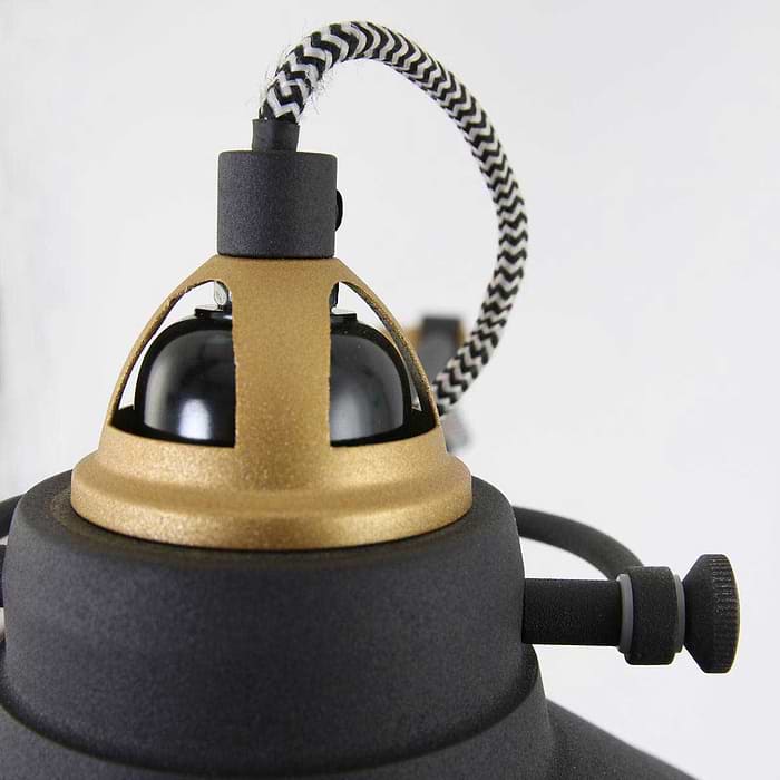 Industriële vloerlamp 1-lichts metaal MEXLITE - 1322ZW - vloerlamp - industrieel - zwart - Mexlite