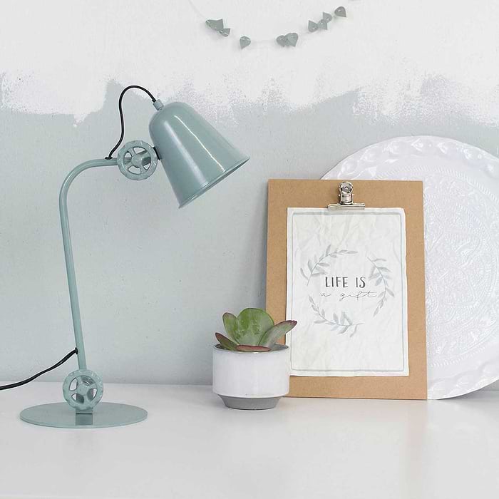 Industriële tafellamp - industriële bureaulamp - 1-lichts metaal ANNE LIGHTING - 1324G - tafellamp - bureaulamp - industrieel - retro - Anne Lighting - Dolphin
