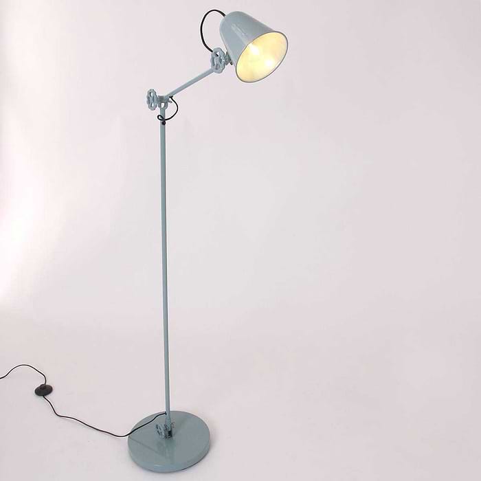 Industriële vloerlamp 1-lichts grijs metaal  ANNE LIGHTING - 1325G - vloerlamp - retro - industrieel - Anne Lighting - Dolphin