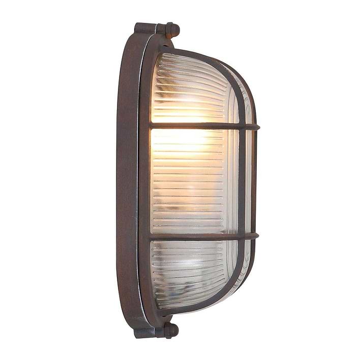 Industriële plafondlamp - industriële wandlamp- 1-lichts klein MEXLITE - 1340B - industriële plafondlamp - industriële wandlamp - industrielamp - Mexlite- Industrieel - Landelijk- Bruin  Roestbruin- Metaal Glas