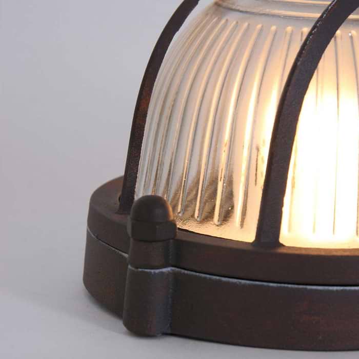 Industriële plafondlamp - industriële wandlamp- 1-lichts klein MEXLITE - 1340B - industriële plafondlamp - industriële wandlamp - industrielamp - Mexlite- Industrieel - Landelijk- Bruin  Roestbruin- Metaal Glas