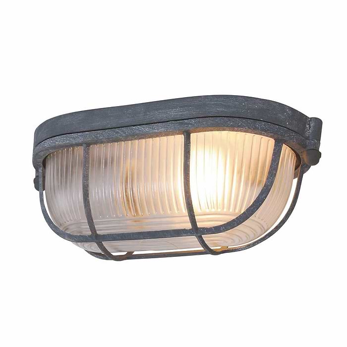 Industriële plafondlamp - industriële wandlamp- 1-lichts beton MEXLITE - 1340GR - industriële plafondlamp - industriële wandlamp - industrielamp - Mexlite- Industrieel - Landelijk- Grijs  Betongrijs met whitewash- Metaal Glas