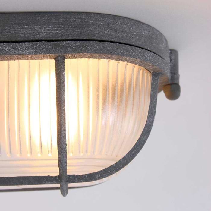 Industriële plafondlamp - industriële wandlamp- 1-lichts beton MEXLITE - 1340GR - industriële plafondlamp - industriële wandlamp - industrielamp - Mexlite- Industrieel - Landelijk- Grijs  Betongrijs met whitewash- Metaal Glas