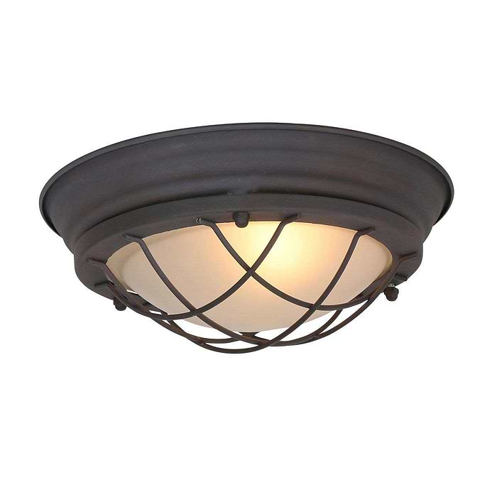 industriële plafondlamp - Industriële wandlamp - industriële plafonnier - 1-lichts bruin 28cm MEXLITE - 1357B - Industriële plafondlamp - Industrie lamp - Industriële plafonnier - Industriële wandlamp - Mexlite - Industrieel - Landelijk - Bruin - Metaal Glas