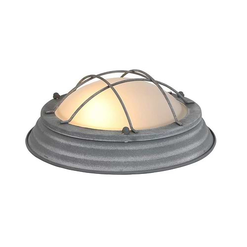 industriële plafondlamp - Industriële wandlamp - industriële plafonnier - 1-lichts beton 28cm MEXLITE - 1357GR - Industriële plafondlamp - Industrie lamp - Industriële plafonnier - Industriële wandlamp - Mexlite - Industrieel - Landelijk - Grijs - Metaal Glas