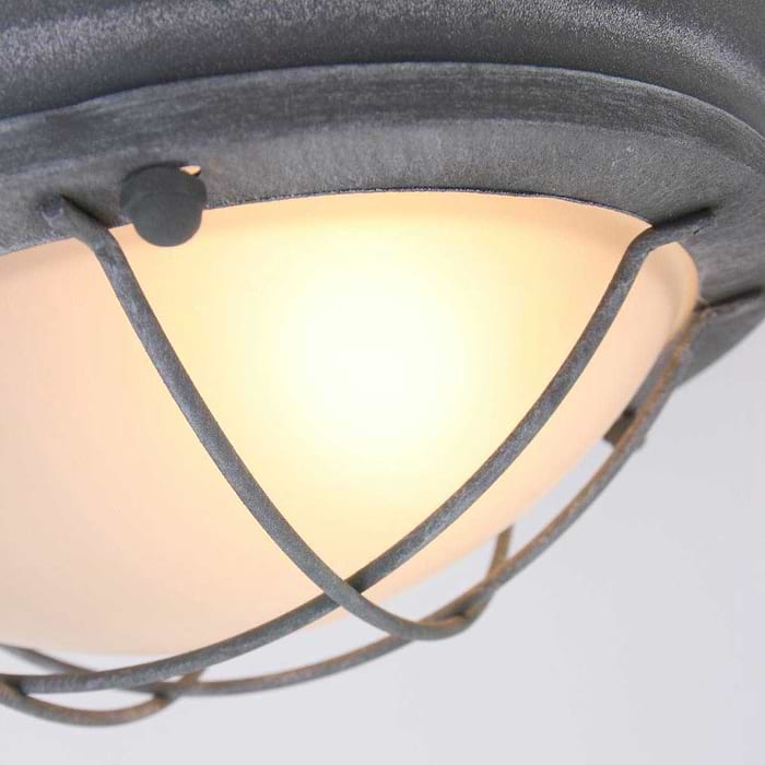 industriële plafondlamp - Industriële wandlamp - industriële plafonnier - 1-lichts beton 28cm MEXLITE - 1357GR - Industriële plafondlamp - Industrie lamp - Industriële plafonnier - Industriële wandlamp - Mexlite - Industrieel - Landelijk - Grijs - Metaal Glas