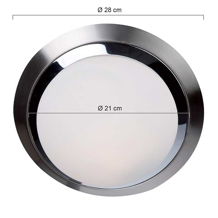 Badkamer plafonnier (zone 2 en 3) - Plafondlamp - Buitenlamp (spatwaterdicht) - plafonnier - 1-lichts. glas LED 26cm (6755st) STEINHAUER