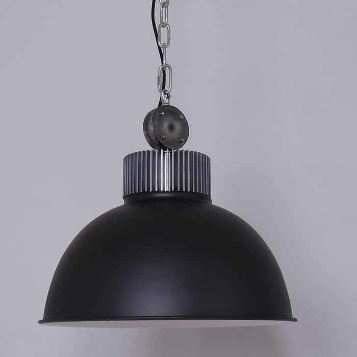 industriële hanglamp 1-lichts E27 MEXLITE - 1455ZW - Industrie Hanglamp - Mexlite - Industrie lamp - Industrieel - Stoer- Zwart  - Metaal