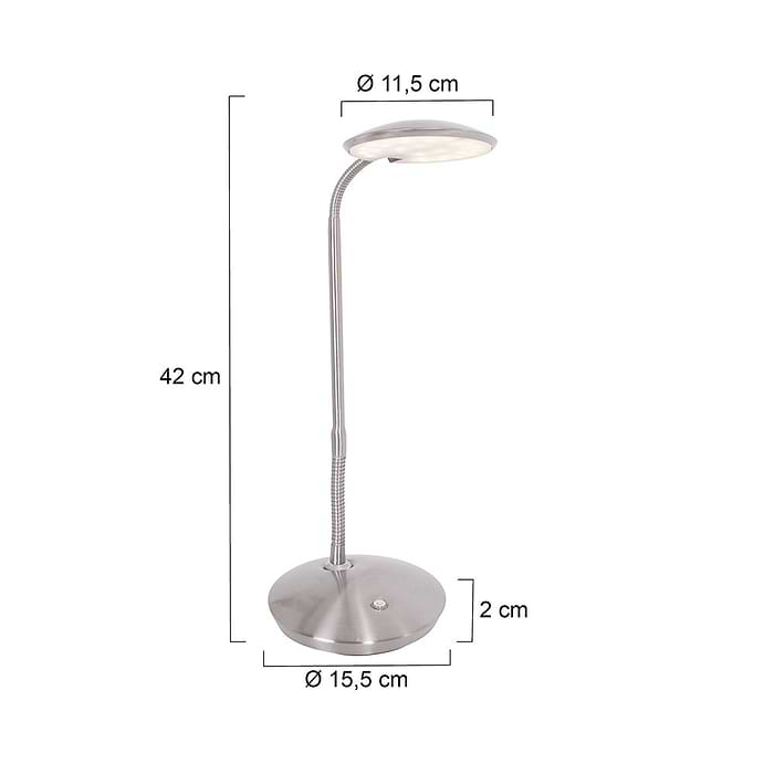 Tafellamp - bureaulamp - leeslamp - 1-lichts LED 6W STEINHAUER - 1470ST - Tafellamp- Bureaulamp- Steinhauer- Zenith LED- Modern - Design- Staal - Metaal
