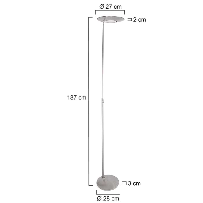 Vloerlamp 1-lichts LED STEINHAUER - 1477ST - Vloerlamp- Steinhauer- Zenith LED- Modern - Design- Staal  - Metaal