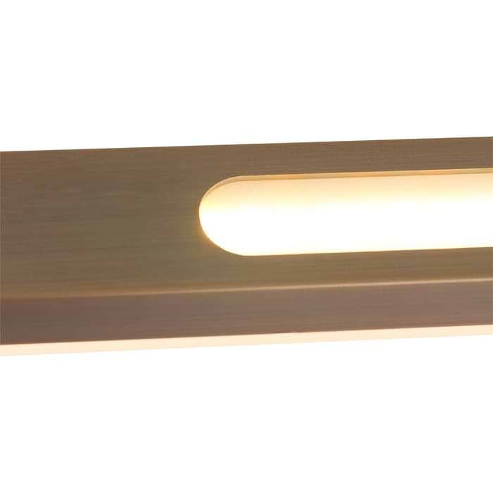 Smalle hanglamp LED 122 cm dimbaar STEINHAUER - 1482BR- Hanglamp- Steinhauer- Zelena LED - Design - Brons met witte pirex onderstrip- Metaal
