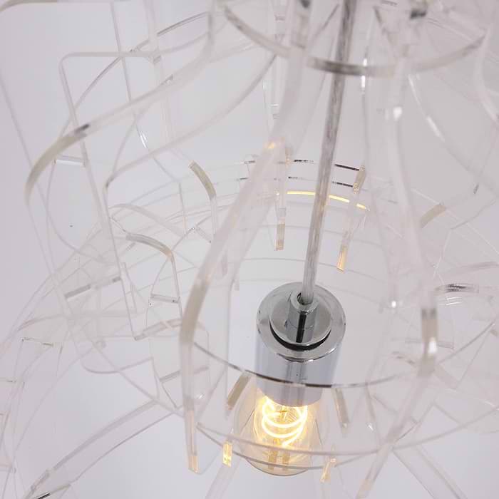 Hanglamp 1-lichts acryl - chroom - Mark III trans