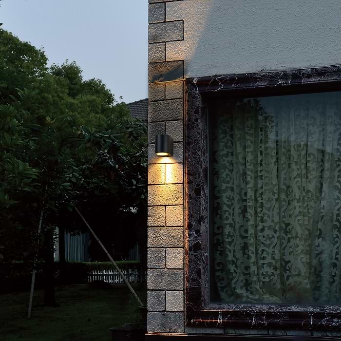Buitenlamp 1-lichtswand rond GU10 STEINHAUER - 1494ZW - Tuinverlichting - Buitverlichting- Steinhauer- Logan- Modern- Zwart  - Aluminium