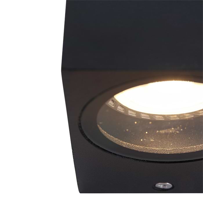 Buitenlamp 1-lichtswand vierkGU10 STEINHAUER - 1495ZW - Tuinverlichting - Buitverlichting- Steinhauer- Logan- Modern- Zwart  - Aluminium