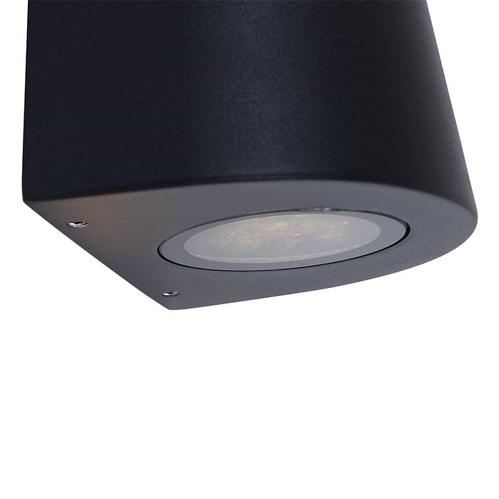 Buitenlamp 2-lichts wand ovaal  GU10 STEINHAUER - 1498ZW - Tuinverlichting - Buitverlichting- Steinhauer- Logan- Modern- Zwart  - Aluminium