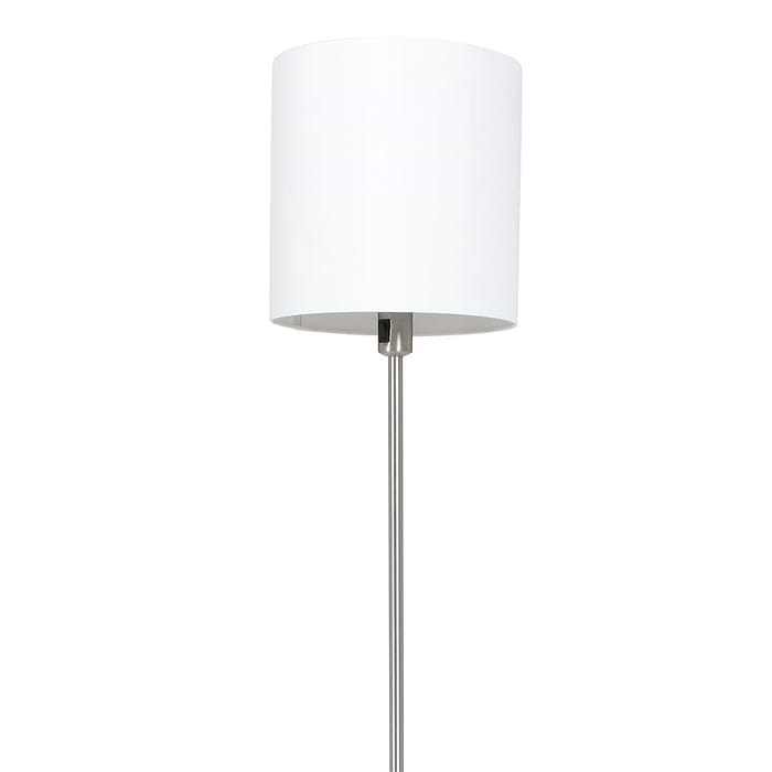 Vloerlamp - staal inclusief witte linnen kap - 160 cm hoog - Noor - 1564ST - Mexlite. De lamp is te bedienen met een schakelaar op het armatuur.