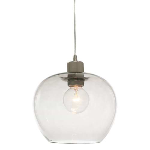 Hanglamp 1-lichts glas - staal en grijs - Lotus - Steinhauer