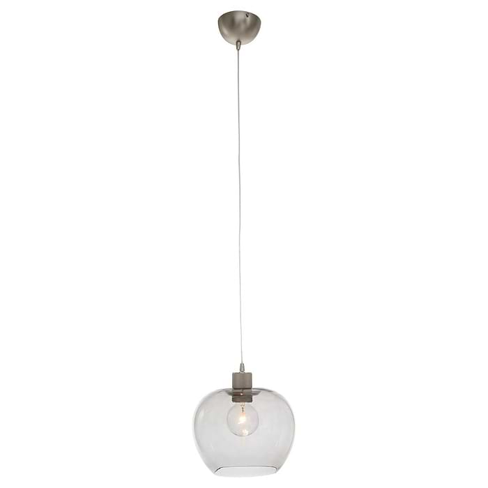 Hanglamp 1-lichts glas - staal en grijs - Lotus - Steinhauer