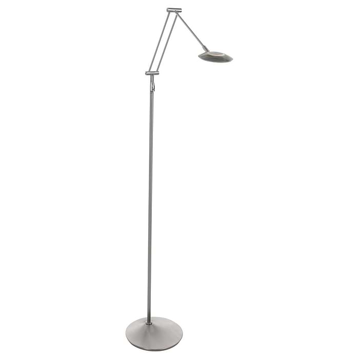 Vloerlamp 1-lichts LED knik - staal en wit - Zodiac LED - Steinhauer