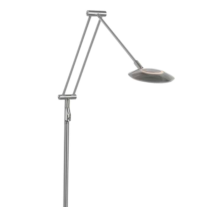 Vloerlamp 1-lichts LED knik - staal en wit - Zodiac LED - Steinhauer