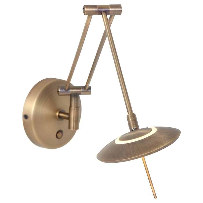 Wandlamp 1-lichts LED knik - brons en wit - Zodiac LED - Steinhauer
