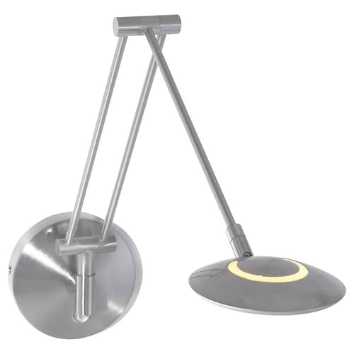 Wandlamp 1-lichts LED knik - staal en wit - Zodiac LED - Steinhauer