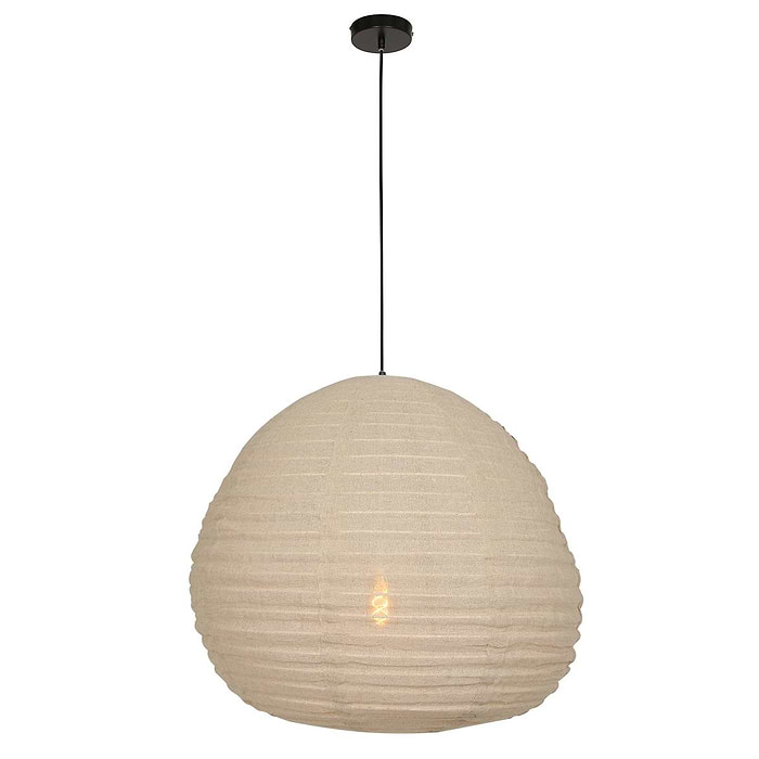 Hanglamp 1-lichts guaze E27 - Scandinavisch - bruin en zwart - Bangalore - Anne light & home