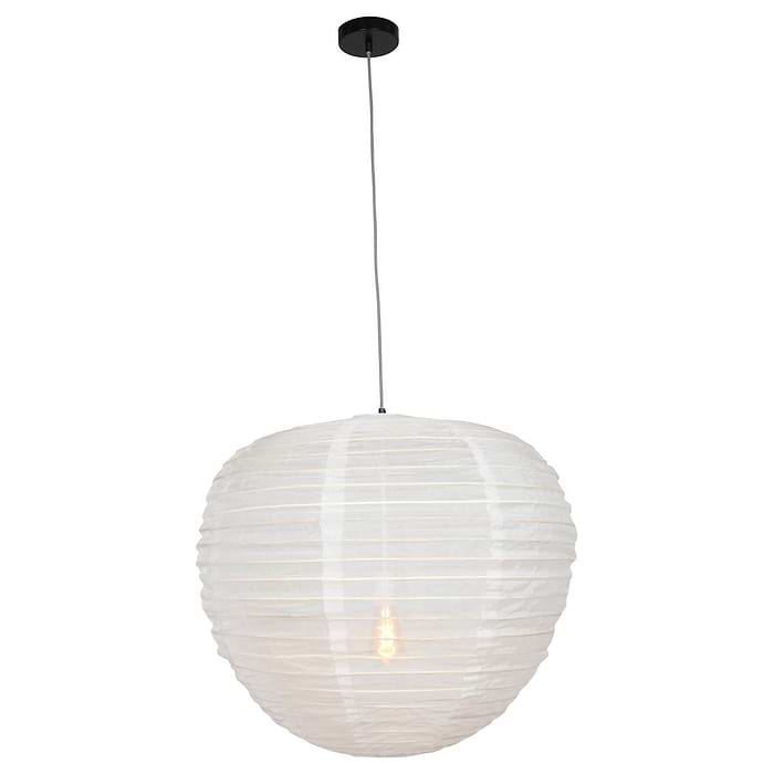 Hanglamp 1-lichts guaze E27 - Scandinavisch - zwart en wit Bangalore - Anne light & home
