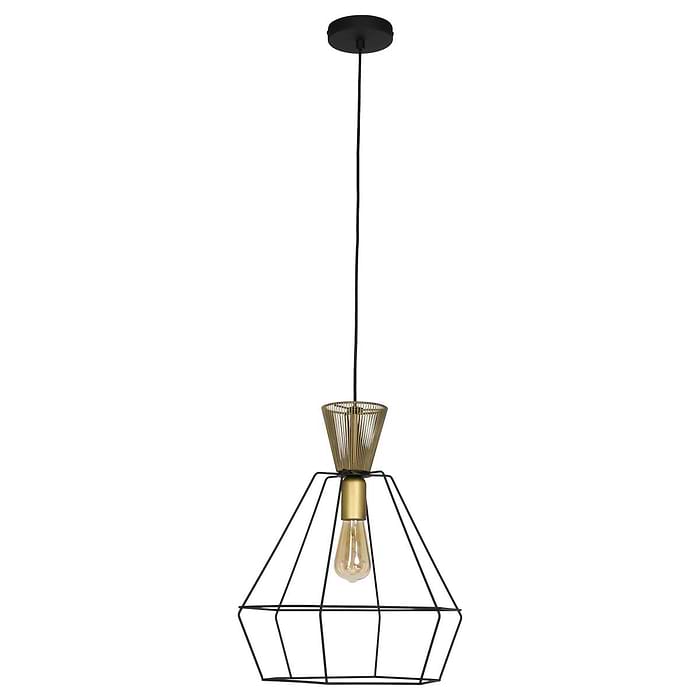 Hanglamp 1-lichts staal - zwart en goud - Lillehammer - Anne light & home