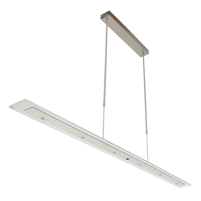 Hanglamp 170cm transparant glas - staal - Plato LED - Steinhauer